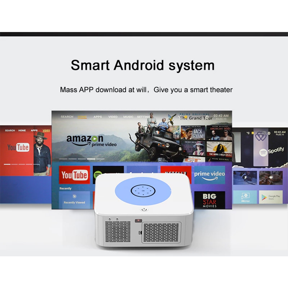 OWLENZ 800E Android โปรเจคเตอร์ ภาพ Native 1080P รองรับ Input 4K สว่างสูง 550 ANSI Lumens Auto Focus