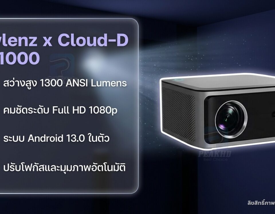 รีวิว Owlenz x Cloud-D SD1000: โปรเจคเตอร์ 1300 ANSI Android 13 — สเปก ออโต้โฟกัส คีย์สโตน