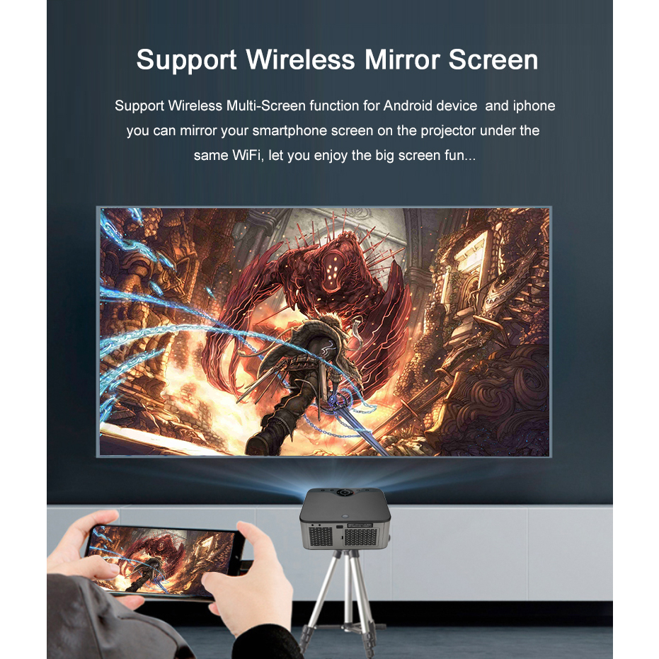โปรเจคเตอร์ OWLENZ SD800 / 800E Android รองรับ 4K ภาพ Native 1080P สว่างสูง 550 ANSI Lumens