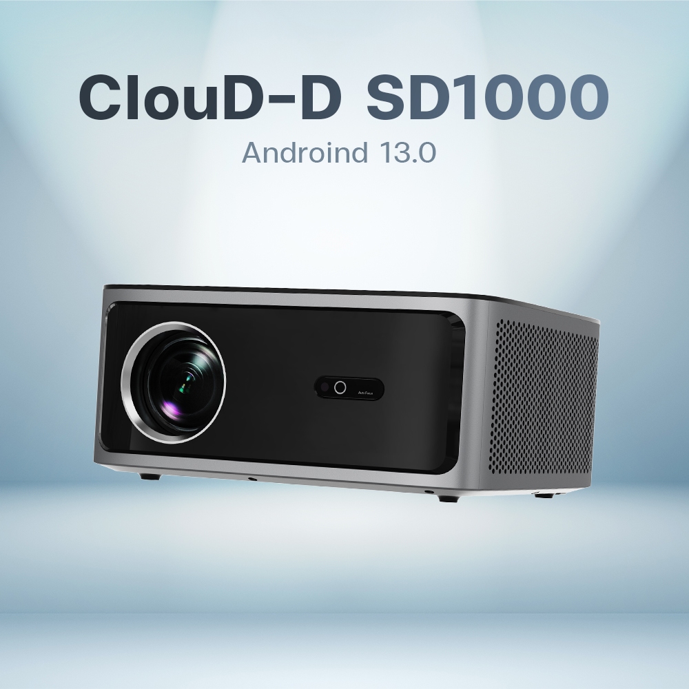 OWLENZ x CLOUD-D SD1000 ใหม่ โปรเจคเตอร์ค่าแสง 1300 ANSI Lumens Android 13.0 Auto Focus+Keystone