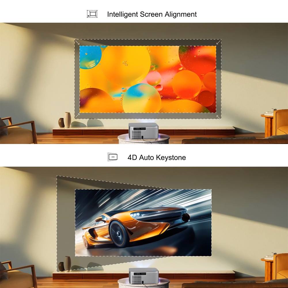OWLENZ x CLOUD-D SD1000 ใหม่ โปรเจคเตอร์ค่าแสง 1300 ANSI Lumens Android 13.0 Auto Focus+Keystone