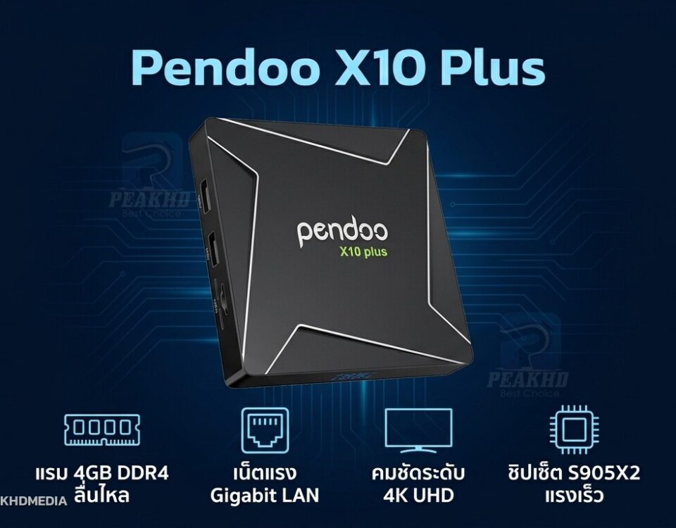 รีวิว Pendoo X10 Plus: กล่อง Android TV ชิป S905X2 RAM 4GB ROM 32GB WiFi คู่ Gigabit LAN