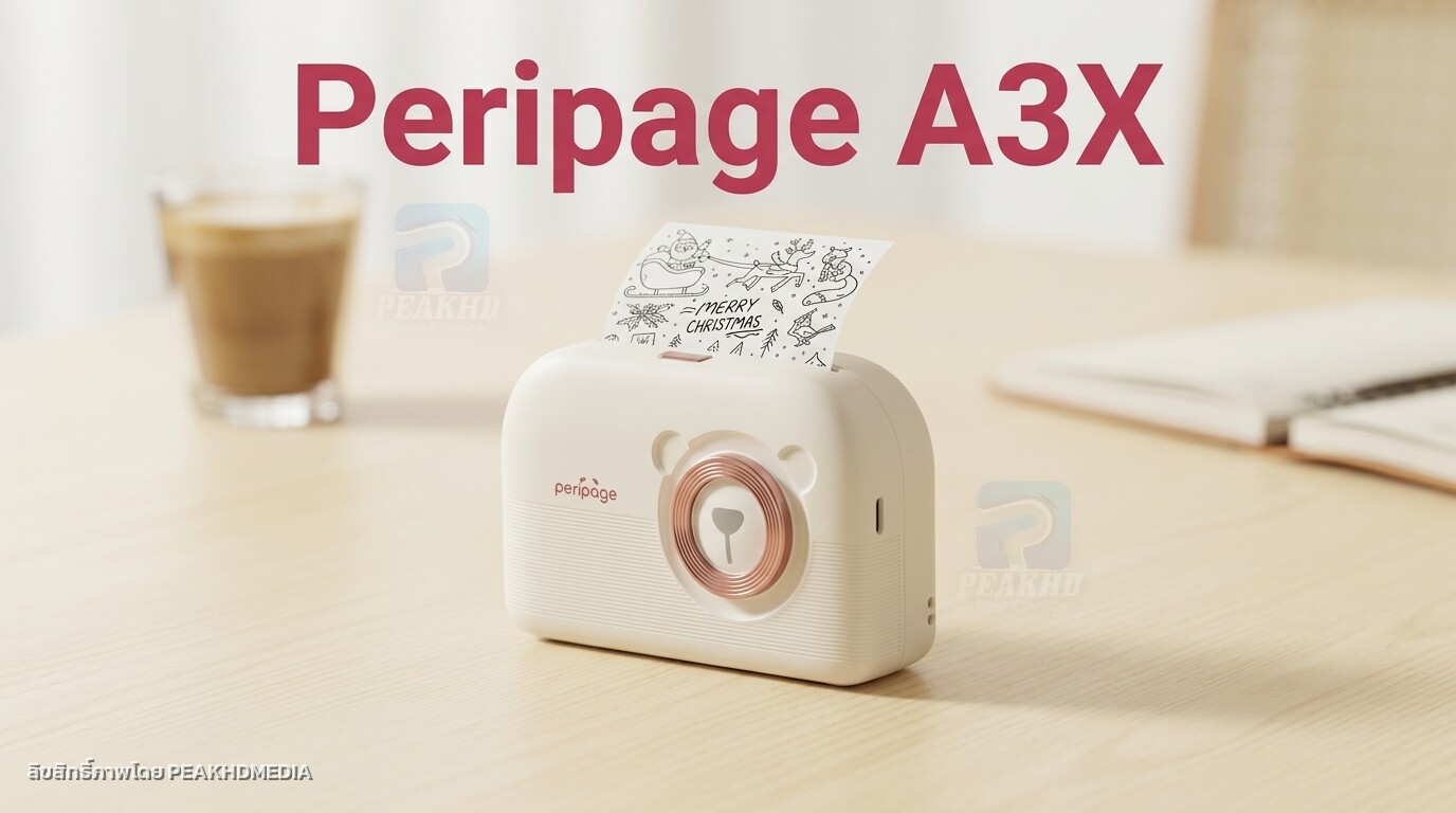 รีวิว Peripage A3X: เครื่องพิมพ์พกพาไร้หมึก กระดาษ 77 มม. — สเปก จุดเด่น การใช้งานจริง