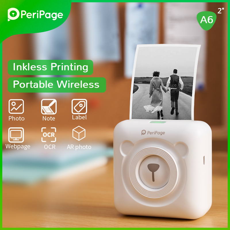 Peripage Mini Printer A6 เครื่องปริ้นพกพาไร้สาย