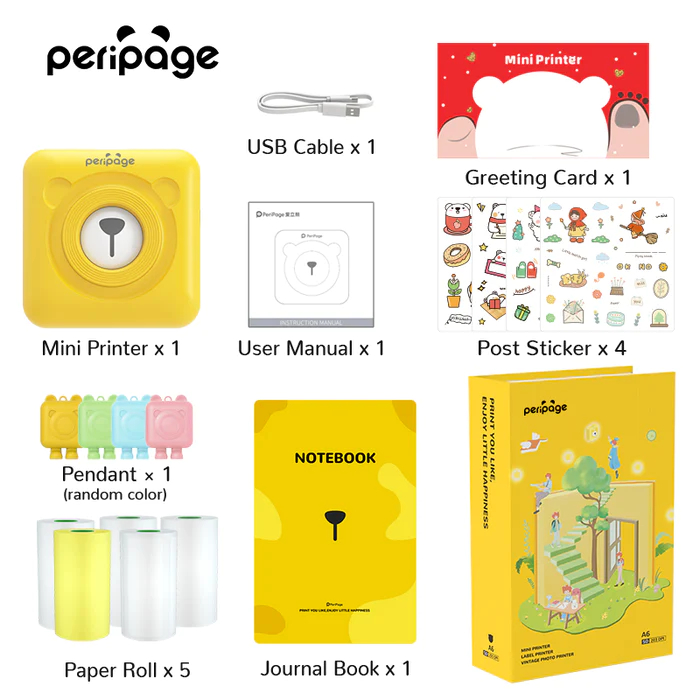 Peripage Mini Printer A6 GiftBox เครื่องปริ้นพกพาไร้สาย กล่องของขวัญเครื่องพิมพ์ขนาดเล็ก