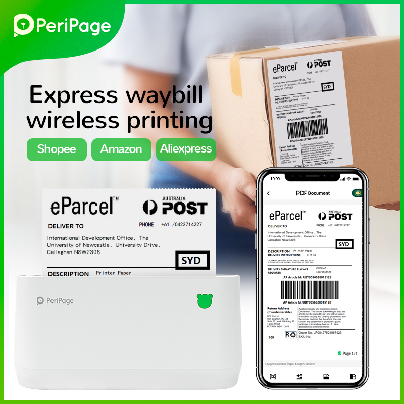 Peripage Mini Printer A9 MAX เครื่องปริ้นพกพาไร้สาย