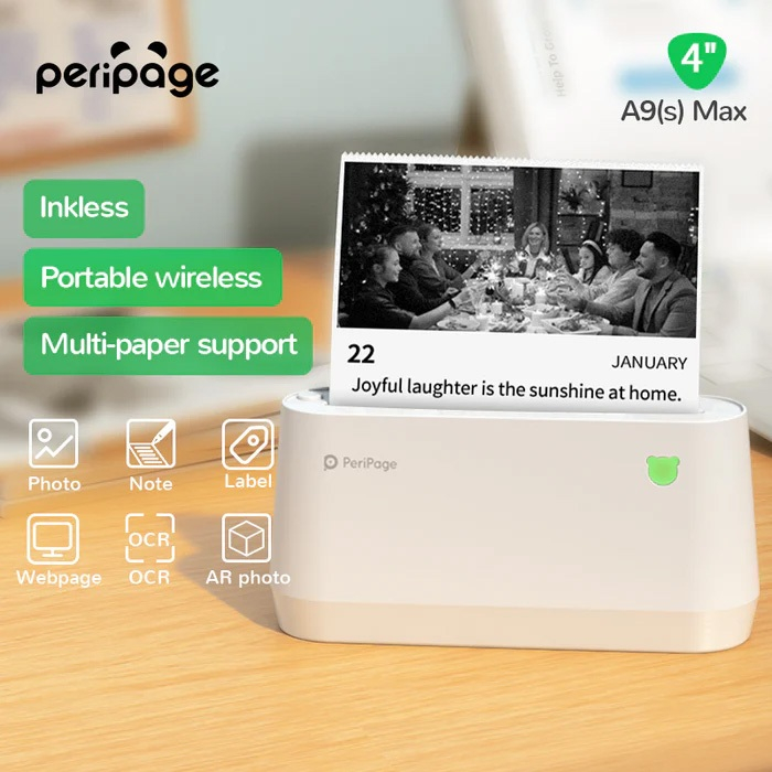 Peripage Mini Printer A9s MAX เครื่องปริ้นพกพาไร้สาย