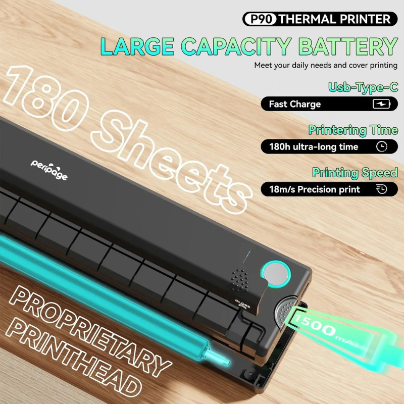 Peripage Printer P90 Tattoo Printer เครื่องปริ้นพกพาไร้สายและแทชทู