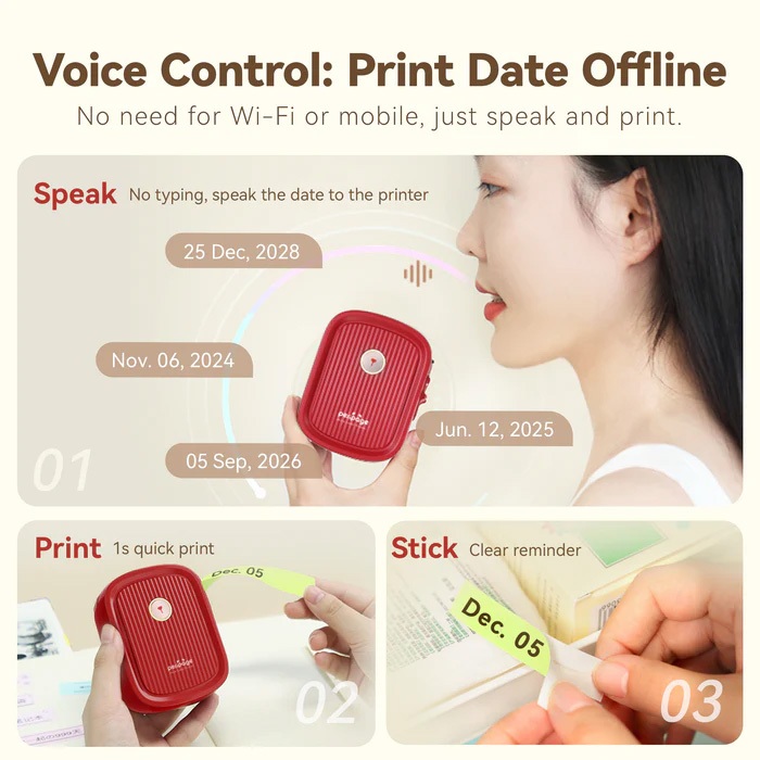Peripage Voice Label Printer P10 เครื่องปริ้นฉลากด้วยเสียง