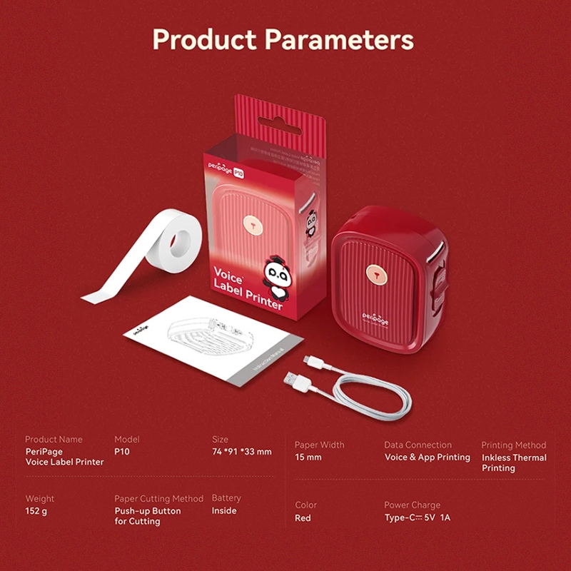 Peripage Voice Label Printer P10 เครื่องปริ้นฉลากด้วยเสียง