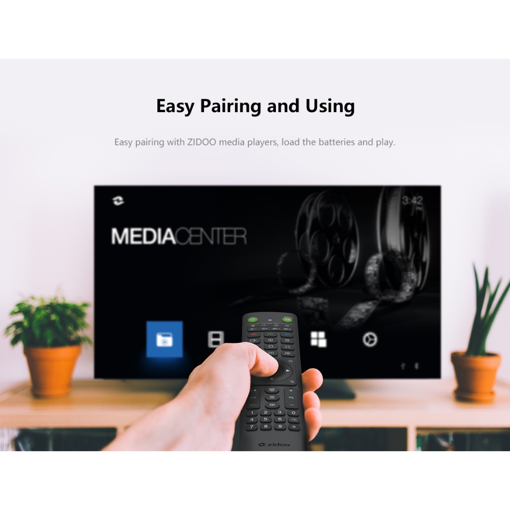 Remote control V12 for ZIDOO MEDIA PLAYER แบบ IR remote + Bluetooth