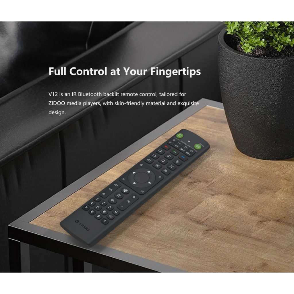 Remote control V12 for ZIDOO MEDIA PLAYER แบบ IR remote + Bluetooth