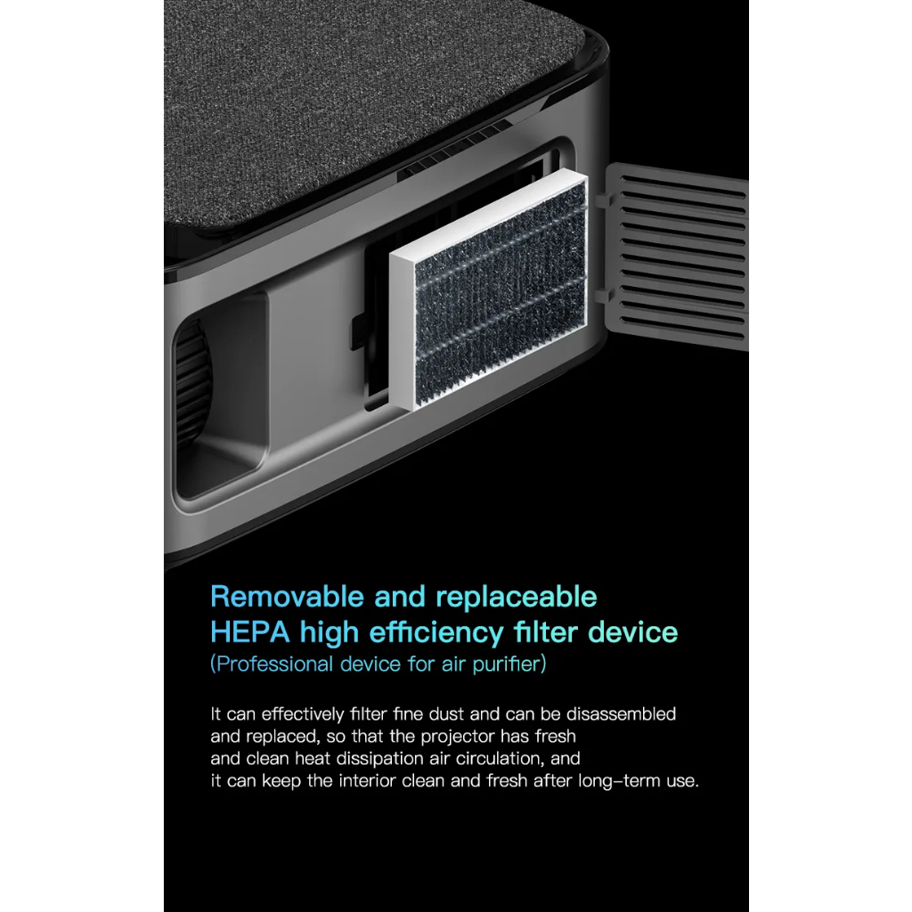 RIGAL 828 โปรเจคเตอร์ Android 9.0 Native 1080P และแสงสว่างสูง 300 ANSI lumens