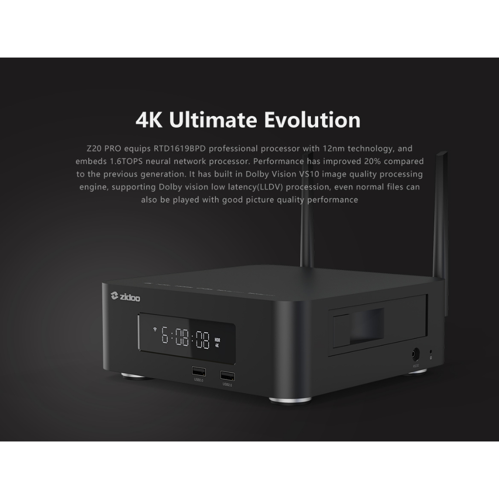 Zidoo Z20 Pro เครื่องเล่นไฟล์หนัง Media player REALTEK 1619 BDP Ram 4GB Rom 32GB