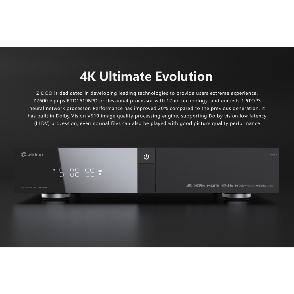 Zidoo Z2600 เครื่องเล่นไฟล์หนัง Media player REALTEK 1619 BDP Ram 4GB Rom 32GB