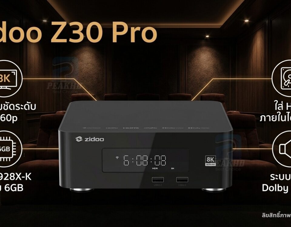 รีวิว Zidoo Z30 Pro: Amlogic S928X-K 8K + HDD Bay 16TB — สเปก การเล่นไฟล์