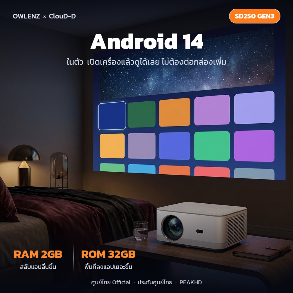 SD250 Gen3 ระบบ Android 14 RAM 2GB ROM 32GB