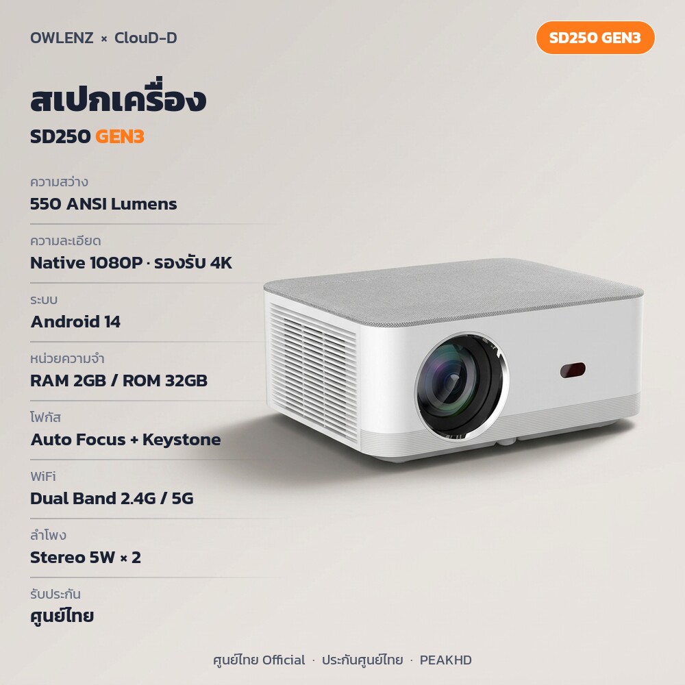 สเปก Owlenz x ClouD-D SD250 Gen3
